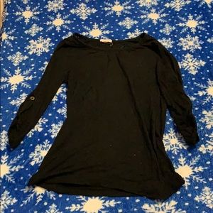 Thin black 3/4 sleeve shirt